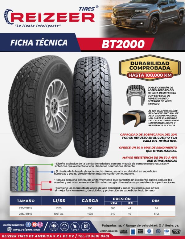 REIZEER BT2000 <br>235/75R15 109T XL<br> - Imagen 3