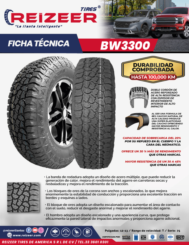 REIZEER BW3300 <br>265/70R17 LT-10PR 121/118Q<br> - Imagen 4