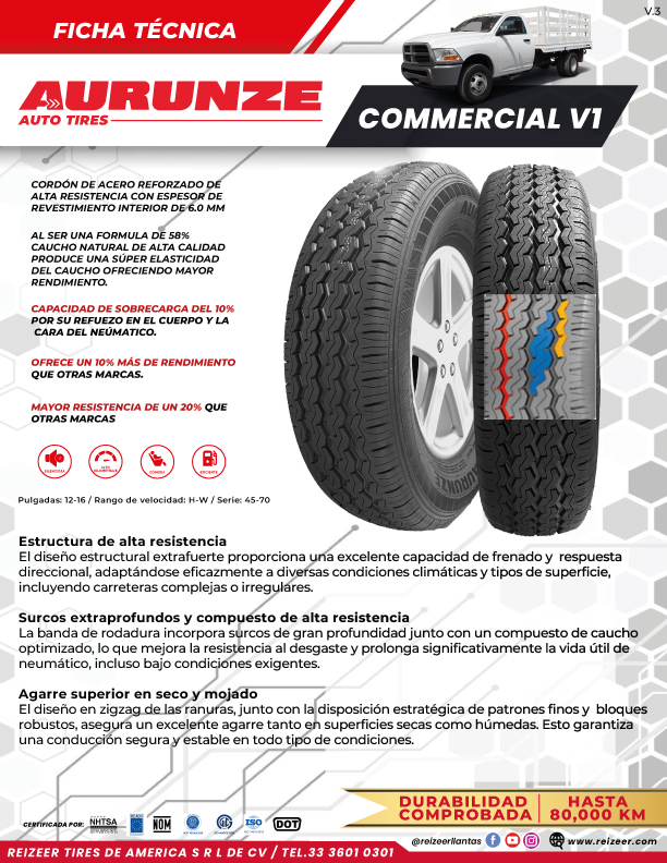 AURUNZE Commercial V1 <br>195R15C 106/104Q<br> - Imagen 4