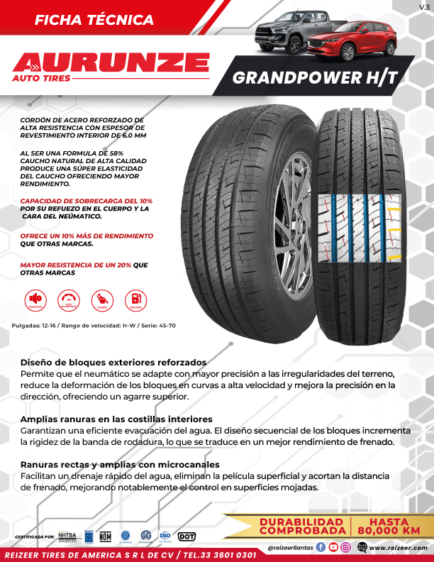 AURUNZE Grandpower H/T <br>225/60R18 100H<br> - Imagen 4